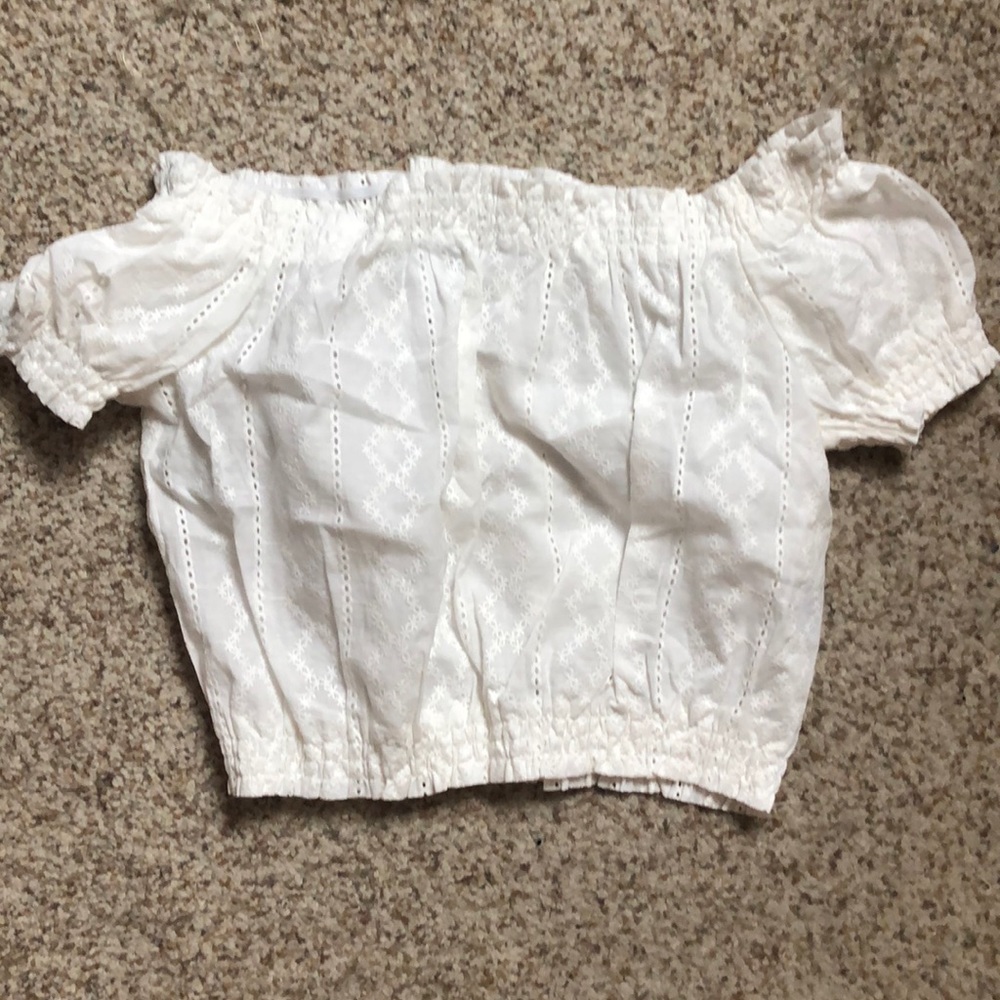 White shoulder blouse